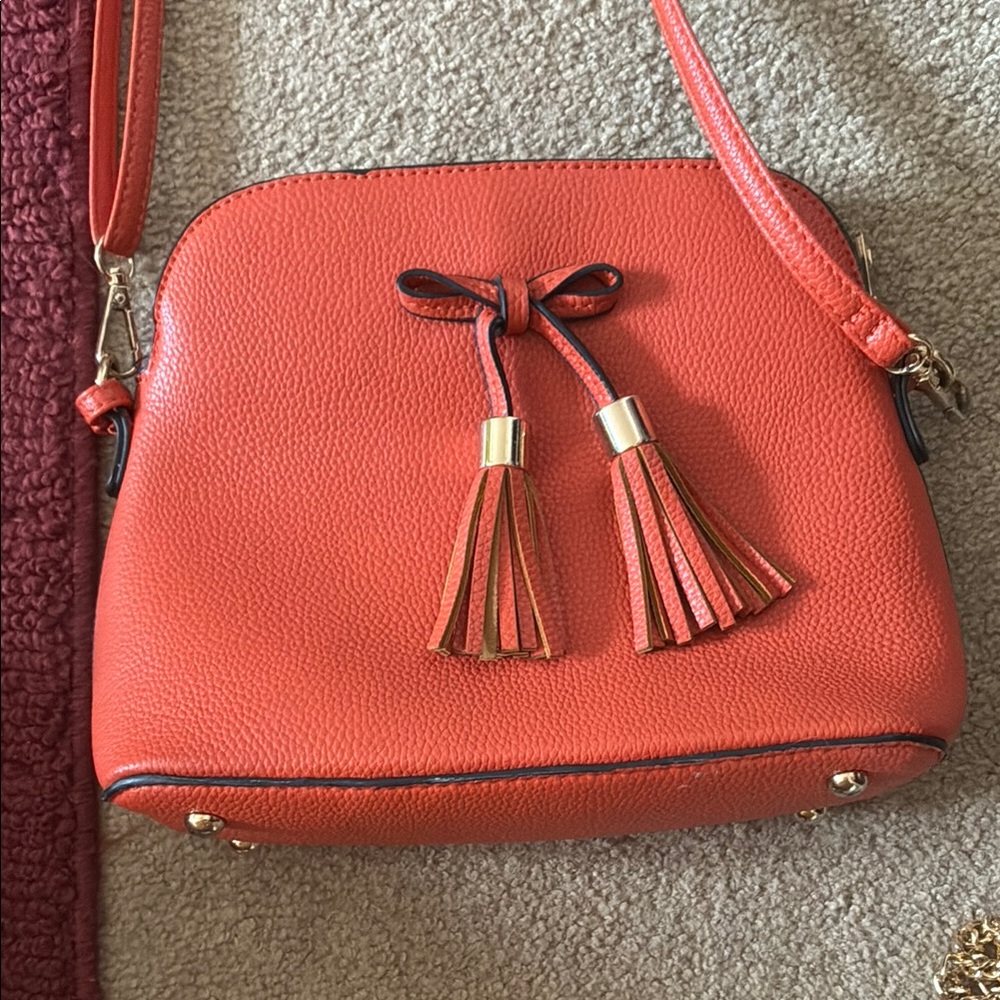 Elegant Orange Tassel Women's Bag